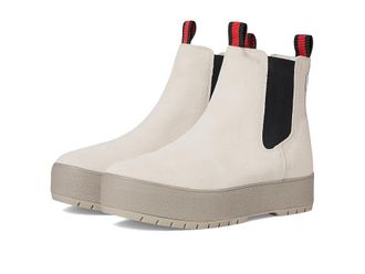 Keds The Platform Chelsea Lug Womens Boots Off-White/Black Suede : 8.5 B - Medium, Suede/Synthetic