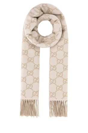 Gucci Beige Signature Logo Scarf