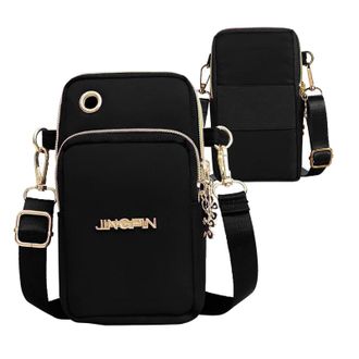 Generic Womens mini crossbody bag, with 3 separate pockets, Black, Fashionable