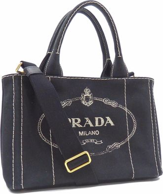 Prada Black Nero Canvas Tote Bag (Pre-Owned)