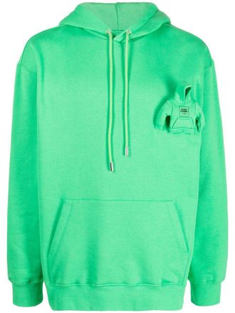 Opening Ceremony box-logo hoodie - men - Cotton/Cotton/Elastane - L - Green