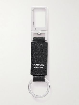 Tom Ford Silver-Tone Leather Keychain