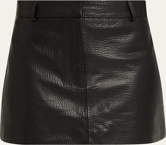 Aexae Pebble Leather Mini Skirt
