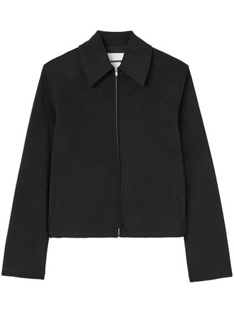 Jil Sander Giacca-camicia con zip - Nero