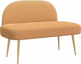vidaXL Banco Tapizado Con Respaldo Beige 110 X 60 X 76 Cm Boucl&eacute; Vidaxl