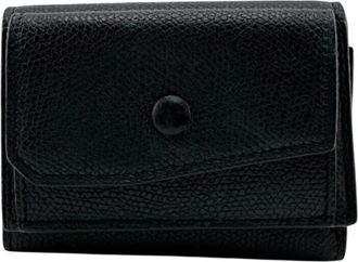 Valextra Black Leather Wallet (Tri-Fold) (Pre-Owned)