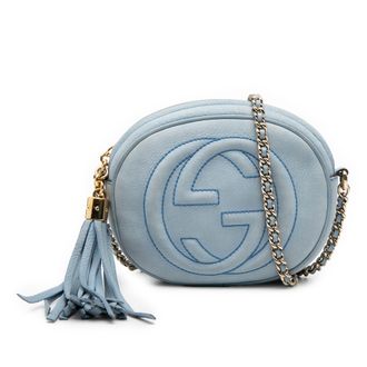 Gucci Blue Mini Nubuck Soho Chain Crossbody