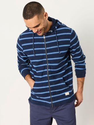 Fat Face FatFace Trescowe Navy Stripe Zip Through Hoodie