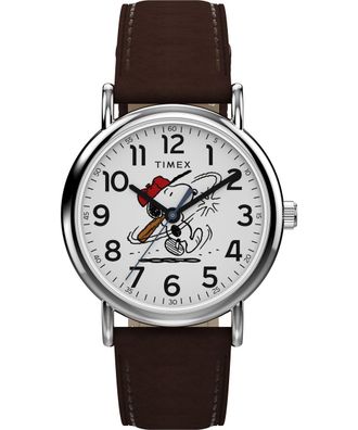 Timex Peanuts Weekender Heren Horloge Bruin TW2Y51500
