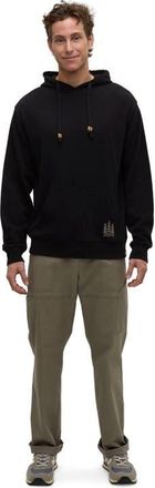 tentree Getaway Relaxed Hoodie in Meteorite Black/light Moss at Nordstrom, Size Xx-Large
