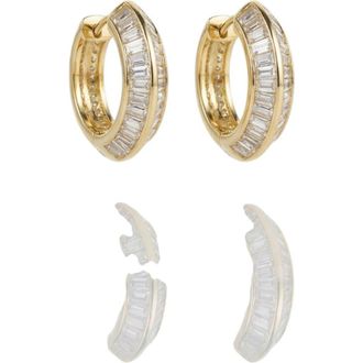 Native Gem Razor Edge Hoops in Gold at Nordstrom