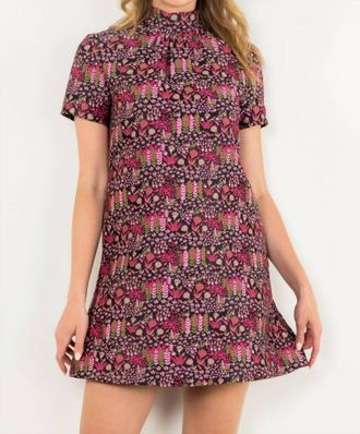 THML Clothing Textured Dress With Bow Tie Back In Pink