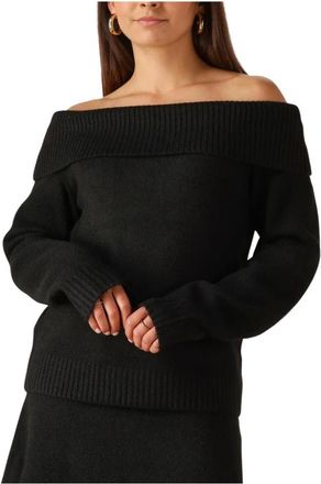 Notre-V Zwarte Gebreide Trui voor Vrouwen - Dames - Ronde hals truien - Zwart - M - Polyester - Truien & Vesten