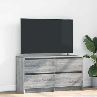 Berkfield Home TV Cabinet Grey Sonoma 100x35x54 cm Engineered Wood | Size: 100 x 35 x 54 cm