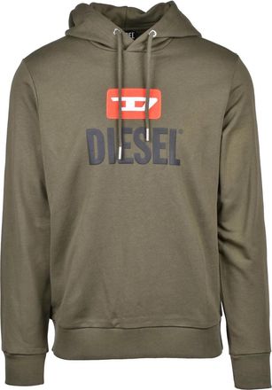 Diesel Green Cotton Logo Hoodie