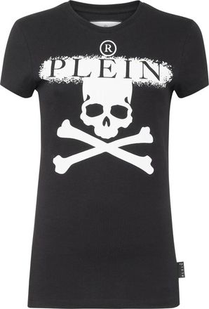 Philipp Plein T-Shirt Ronde Hals - Dames - T-shirts - Zwart - L - Katoen - Tops