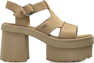 UGG Sandali con plateau e cinturino a T 100mm - Marrone