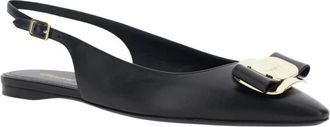 Ferragamo Zelmi Ballerina - Dames - Ballerinas - Zwart - 35 1/2 EU - Leer - Schoenen