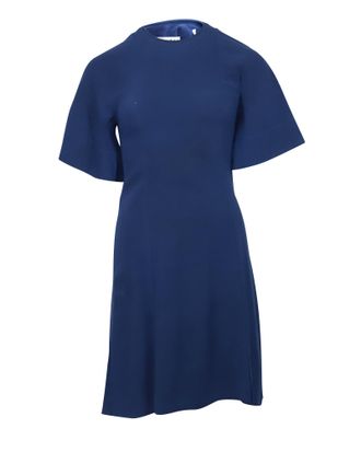 Sandro Sandro Yoko jurk van cr&ecirc;pe met plooien in blauw acetaat