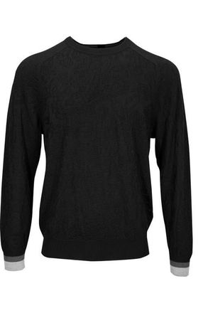 Lords of Harlech Colin Jacquard Merino Wool Paisley Sweater in Black at Nordstrom, Size X-Large