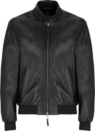 The Jack Leathers Black Elvis High Neck Leather Jacket