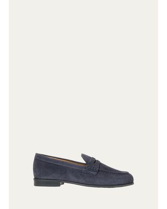 Aquatalia Ellis Waterproof Suede Penny Loafers