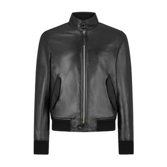 Tom Ford Buttery Leather Harrington Jacket in Black - male - Tom Ford - Leather Jackets - Black - L - Jackets