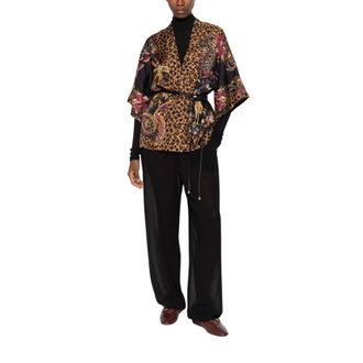 Etro Zijden Kimono - Dames - Kimonos - Bruin - M - Overhemden