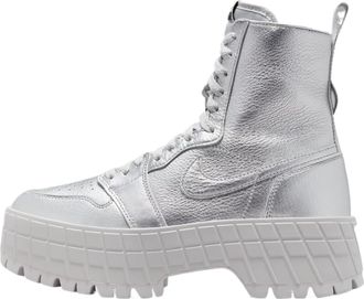 Nike Air Jordan 1 Brooklyn Womens Boots, Metallic Silver/Metallic Silver/Neutral Grey, 4.5 UK