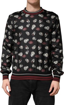 Dolce & Gabbana Black Ring Print CrewNeck Sweatshirt Mens Sweater (Pre-Owned)