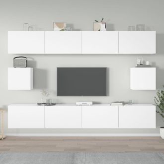 vidaXL Vidaxl - Set De Muebles Para Tv 6 Piezas Madera Contrachapada Blanco