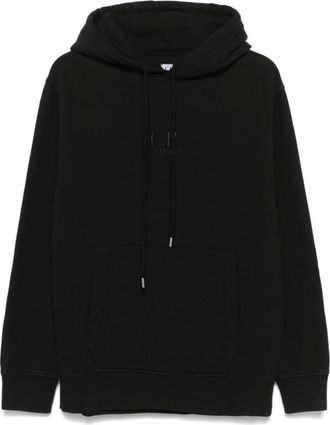 C.P. Company C.p. Company, Hoodies & sweatvesten, Heren, Zwart, XL, Katoen, Zwarte Logo Hoodie