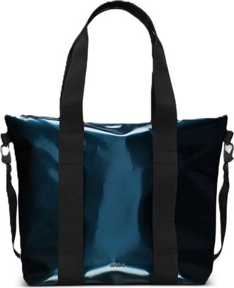 Rains Borsa tote mini con logo goffrato - Blu