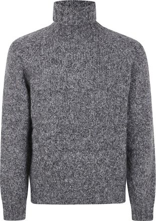 Brunello Cucinelli Gezellig Gebreide Schildpadhals Trui - Heren - Coltruien - Grijs - XL - Truien & Vesten