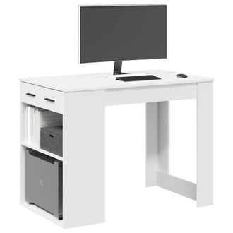 Berkfield Home Desk with Drawer & Shelf White 102x62x77.5 cm Engineered Wood