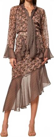 Misa Maris Top In Brown Paisley Mix