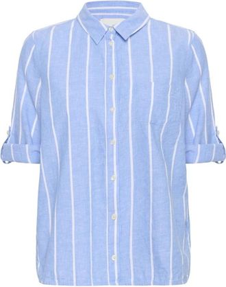 Part Two Blauw en wit gestreepte overhemdblouse - Dames - Overhemden - Blauw - 2XS - Overhemden