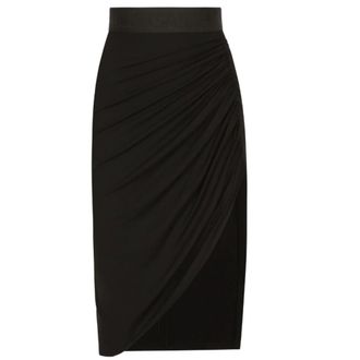 Dolce & Gabbana Rokken, Dames, Zwart, S, Zwarte Gedrapeerde Asymmetrische Minirok