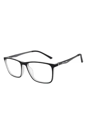 Fifth and Ninth Boston 56mm Blue Light Filtering Glasses in White/Black at Nordstrom