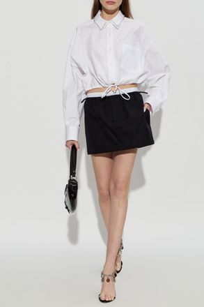 Alexander Wang Shirt With Shimmering Appliqu&eacute;s, Womens, White