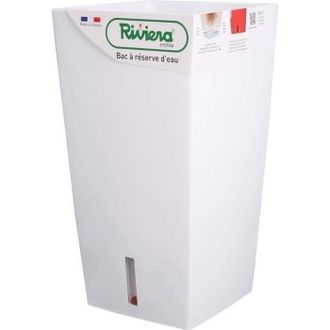 Riviera & Bar Riviera - Maceta Cuadrada Eva New De Pl&aacute;stico - 28 X 28 X H 52 Cm - 31 L - Blanco