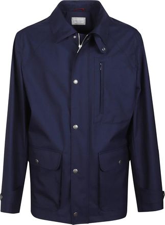 Brunello Cucinelli Field Jacket - Heren - Zomerjassen - Blauw - L - Katoen - Jassen