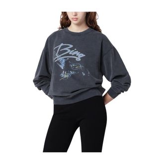 Anine Bing Sweatshirts, female, Black, Size: M Spencer Sweatshirt Eagle