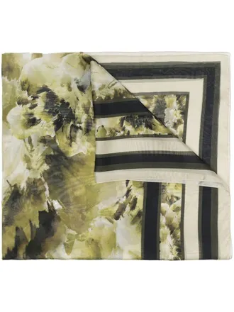 Alberta Ferretti floral-print silk scarf - women - Silk - One Size - Green