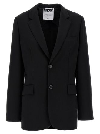 Moschino Single-Breasted Wool Blazer - Black