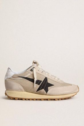 Golden Goose Mens Running Marathon Sneaker In Beige / Black