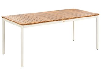 Beliani Tavolo Da Giardino 180 X 90 Cm, 6 Posti, Con Piano A Doghe In Legno Di Acacia E Struttura In Metallo, Marrone, Corricella