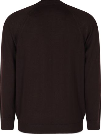Eleventy Double-Collar Wool Crewneck Sweater