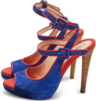 Moschino Sandali in pelle scamosciata con fibbia - Blu