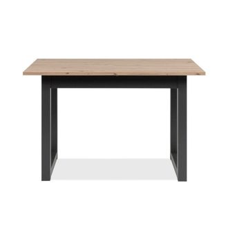 Calicosy Mesa de comedor extensible en efecto roble y antracita l120-160